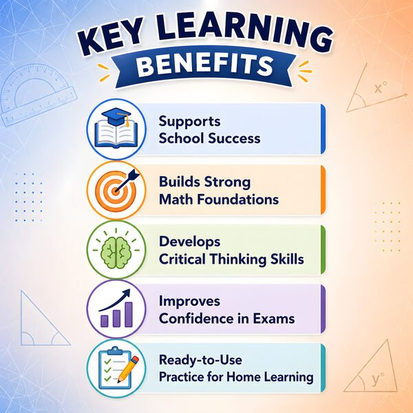 Key learning points for angle calculation worksheets including geometry and angle facts