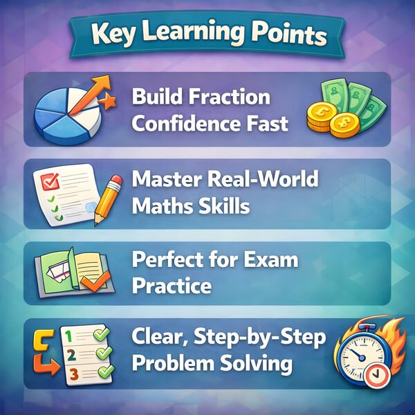 Key learning benefits for fraction remainders worksheets including problem solving and fraction confidence