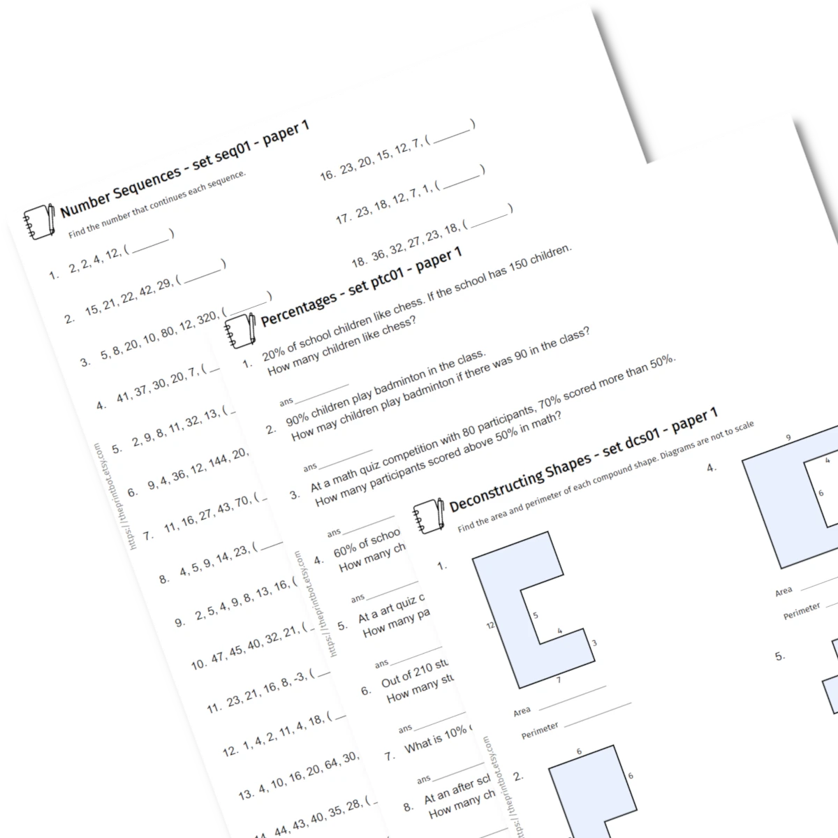 Preview of printable targeted practice papers