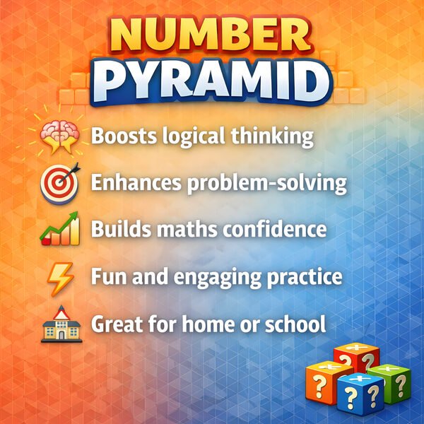 Key learning benefits for number pyramid worksheets including logic and mental arithmetic